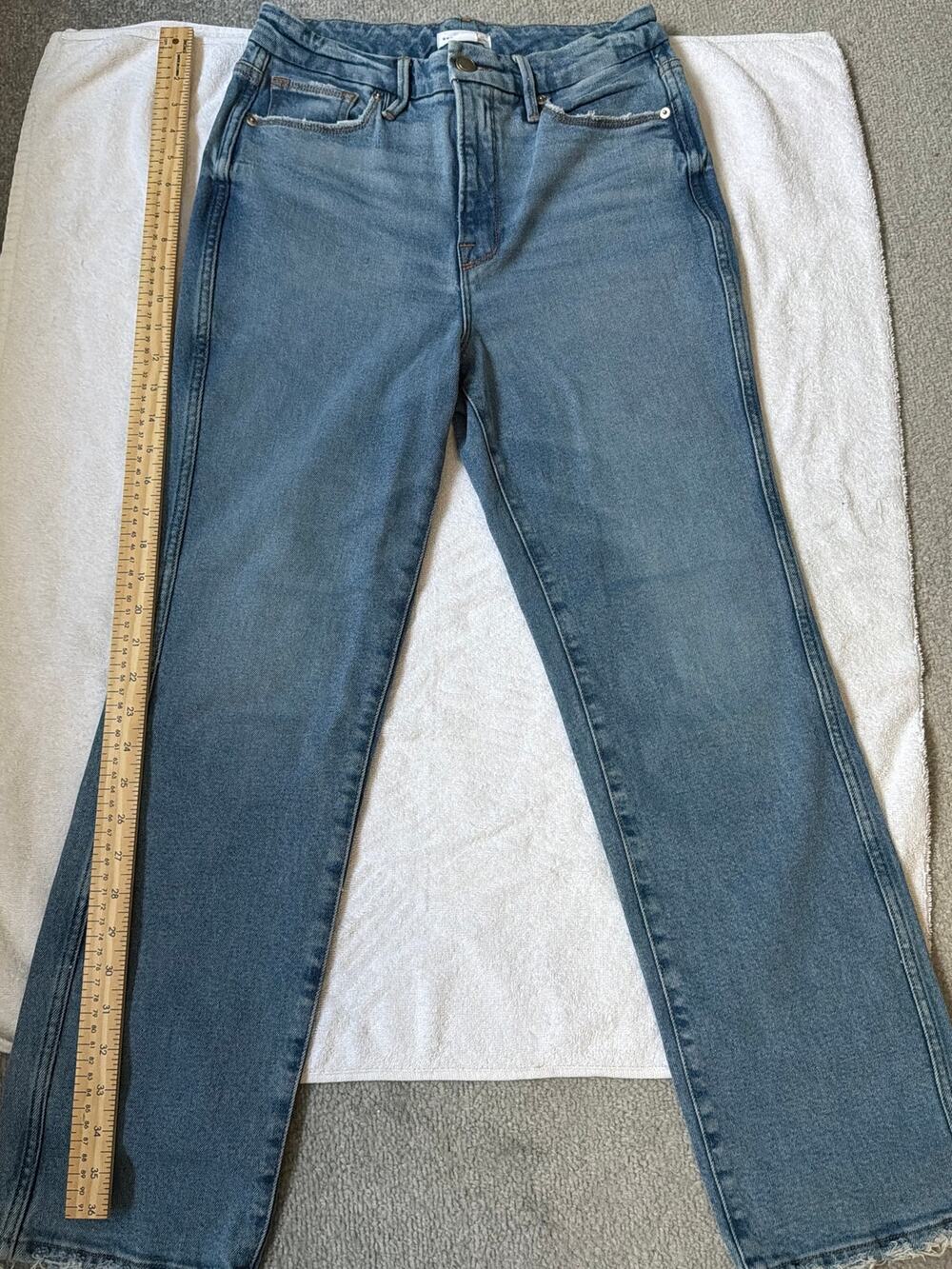 Good American Denim High Rise Straight Leg Jeans